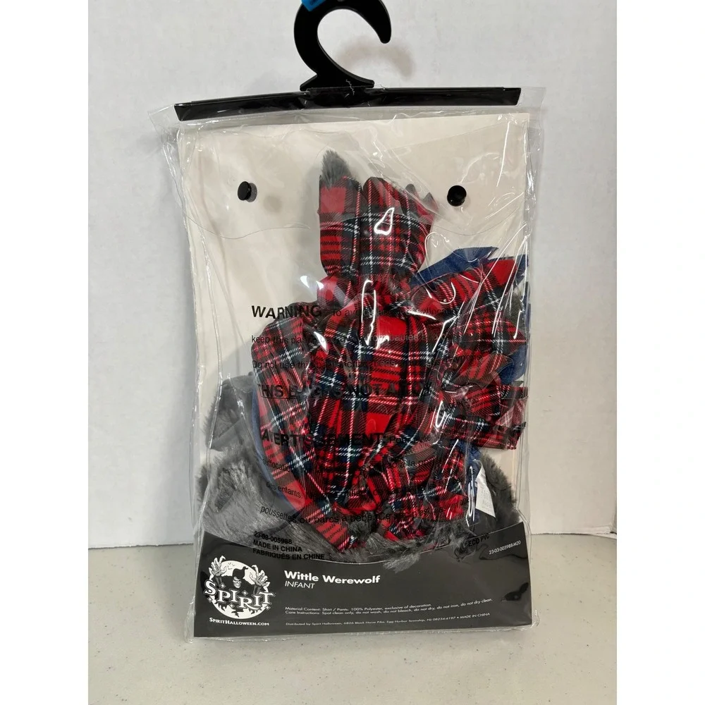 Spirit Halloween Wittle Werewolf Costume Infant 18-24 Months Red‎ 3pc Set NEW - Picture 4 of 4